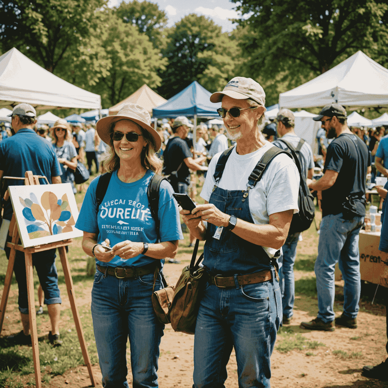 Freiwillige organisieren ein lokales Kunstfestival